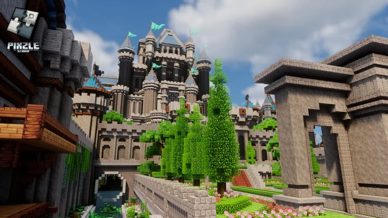 Minecraft build: Castle Gardens