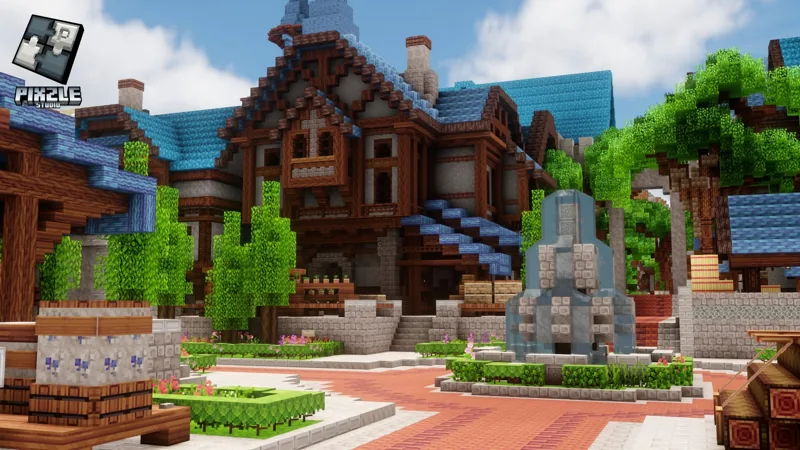 Minecraft build: Village Square